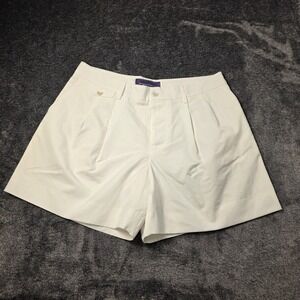 Ralph Lauren Purple Label Brennon Washed Cotton Pleated Shorts Womens 14 $890